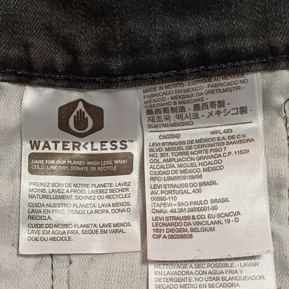 Levis 511 Slim Fit Jeans Mens 34x32‎ Faded Black Denim 04511-1507